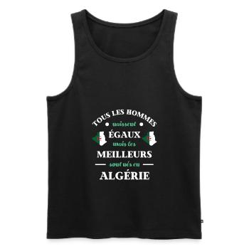 hommes égaux algerie humour algérien homme drole - Débardeur bio Premium Homme - noir - Devant - Michal (187cm)