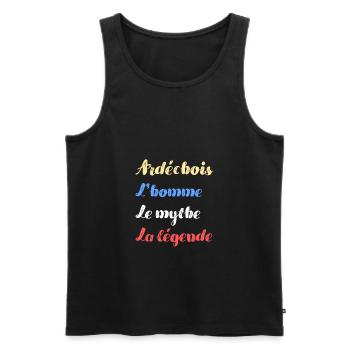 ardechois homme mythe legende humour ardeche homme - Débardeur bio Premium Homme - noir - Devant - Michal (187cm)