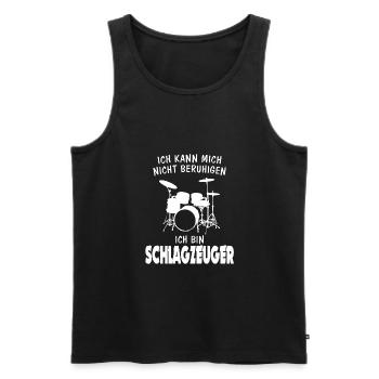Ich bin Schlagzeuger - Männer Premium Bio Tank Top - Schwarz - Vorne - Michal (187cm)