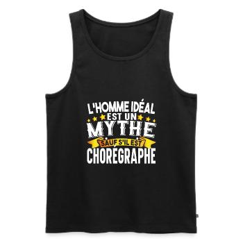 Chorégraphe Homme Chorégraphie Danseur Danser - Débardeur bio Premium Homme - noir - Devant - AI Model Male 178 light (178cm)
