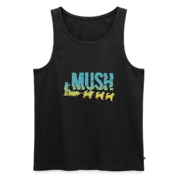 Sled dogs and sledding - Men's Premium Organic Tank Top - black - Front - AI Model Male 178 light (178cm)