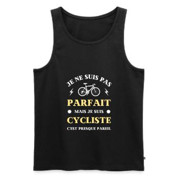 pas parfait cycliste humour velo homme drole papy - Débardeur bio Premium Homme - noir - Devant - Michal (187cm)