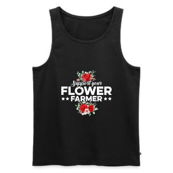 Support Your Flower Farmer Gardening Botanical Pla - Männer Premium Bio Tank Top - Schwarz - Vorne - AI Model Male 178 light (178cm)