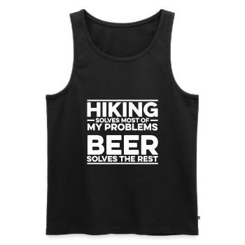 Hiking Solves Most Of My Problems Beer Solves The - Männer Premium Bio Tank Top - Schwarz - Vorne - Michal (187cm)