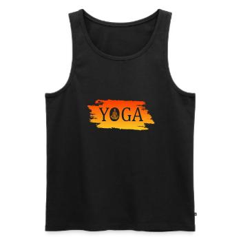 Yoga yoga - Männer Premium Bio Tank Top - Schwarz - Vorne - AI Model Male 178 light (178cm)