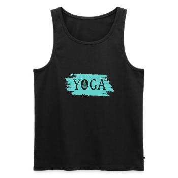 Yoga - Männer Premium Bio Tank Top - Schwarz - Vorne - Michal (187cm)