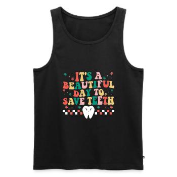 Es ist ein schöner Tag, um Zähne zu retten Zahnarzt Dental - Männer Premium Bio Tank Top - Schwarz - Vorne - Michal (187cm)