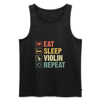 Eat Sleep Violin Repeat Violinist Fiddler Violinis - Men's Premium Organic Tank Top - black - Front - Michal (187cm)