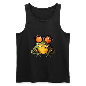 Frosch Lustig Cool - Männer Premium Bio Tank Top - Schwarz - Vorne - Michal (187cm)