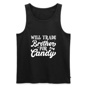 Will Trade Brother For Candy Halloween - Männer Premium Bio Tank Top - Schwarz - Vorne - Michal (187cm)