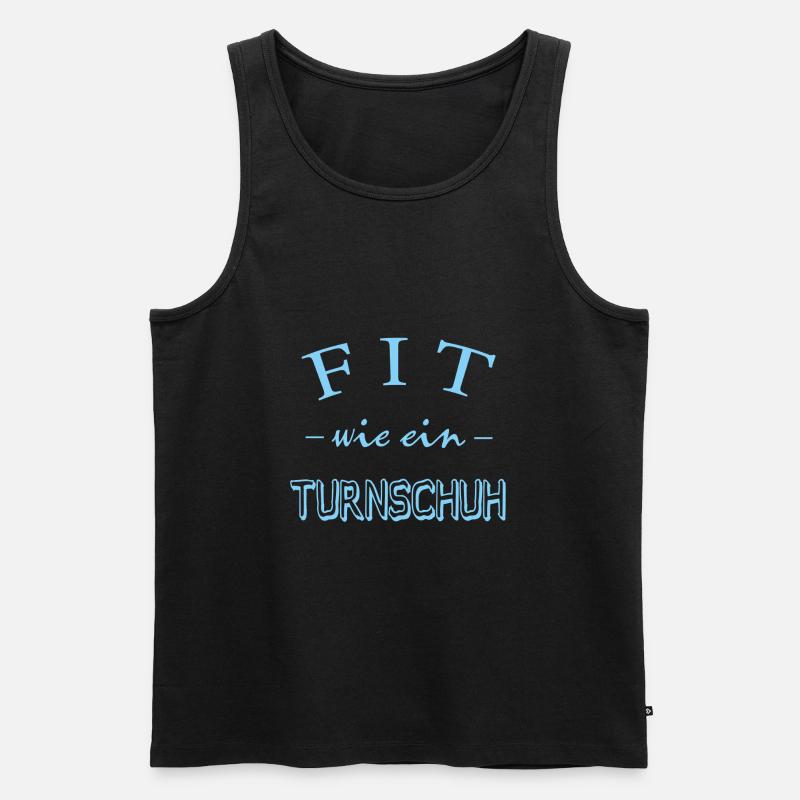 Fit wie ein Turnschuh - Männer Premium Bio Tank Top - Schwarz