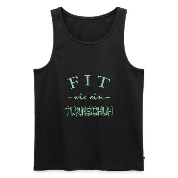 Fit wie ein Turnschuh - Männer Premium Bio Tank Top - Schwarz - Vorne - Michal (187cm)