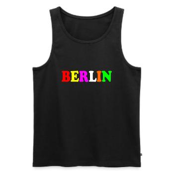 Berlin - Men's Premium Organic Tank Top - black - Front - AI Model Male 178 light (178cm)