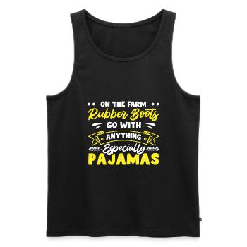 On The Farm Rubber Boots Go With Anything Especial - Männer Premium Bio Tank Top - Schwarz - Vorne - Michal (187cm)