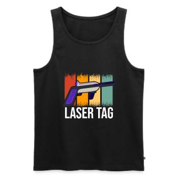 Retro Graphic Lasertag Player Lasertag Phaser Lase - Männer Premium Bio Tank Top - Schwarz - Vorne - AI Model Male 178 light (178cm)