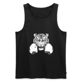 Tiger Boxer Arts Martiaux MMA - Débardeur bio Premium Homme - noir - Devant - Michal (187cm)