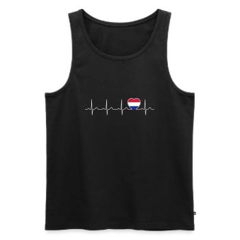 Pulsation de drapeau pays-bas - nation - Hollande - Débardeur bio Premium Homme - noir - Devant - AI Model Male 178 light (178cm)