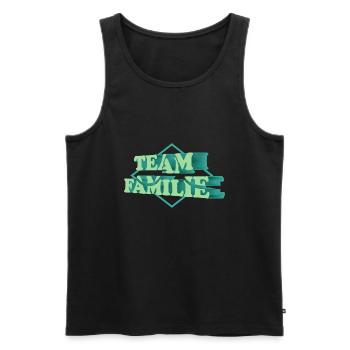 Team Familie - Männer Premium Bio Tank Top - Schwarz - Vorne - Michal (187cm)