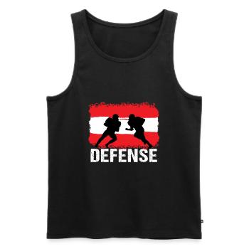 American Football Österreich Defense - Männer Premium Bio Tank Top - Schwarz - Vorne - AI Model Male 178 light (178cm)