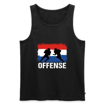 Football américain Pays-Bas Offensive - Débardeur bio Premium Homme - noir - Devant - AI Model Male 178 light (178cm)