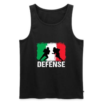 American Football Italien Defense - Männer Premium Bio Tank Top - Schwarz - Vorne - AI Model Male 178 light (178cm)