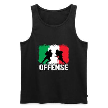 Football américain Italie Offensive - Débardeur bio Premium Homme - noir - Devant - Michal (187cm)
