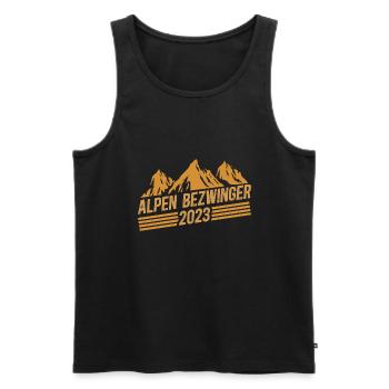 Alpenbezwinger 2023 Alpenüberquerung Finisher - Männer Premium Bio Tank Top - Schwarz - Vorne - Michal (187cm)