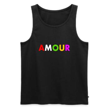 Amour - Men's Premium Organic Tank Top - black - Front - Michal (187cm)