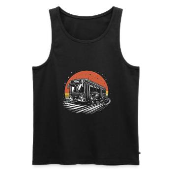 Retro Bus School Bus Driver Driving Busman Drivers - Men's Premium Organic Tank Top - black - Front - Michal (187cm)