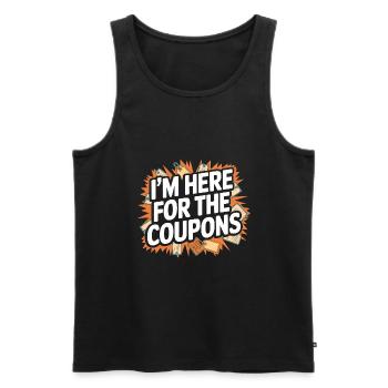 I'm Here For The Coupons Couponer Shopper Save - Men's Premium Organic Tank Top - black - Front - Michal (187cm)