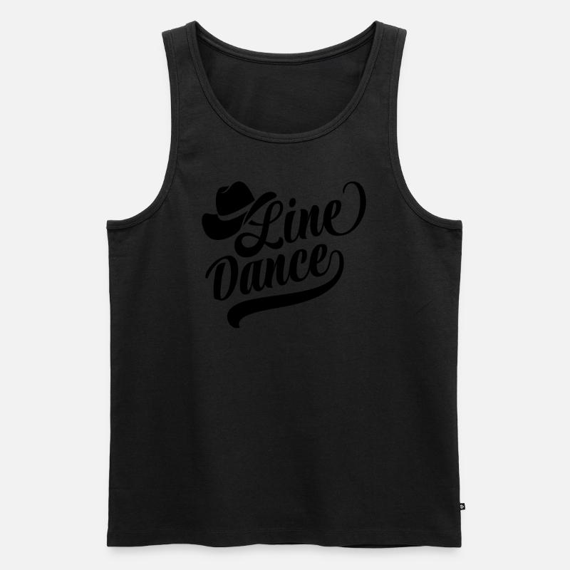 Linedance Linedancing Country Fan - Sticker - Männer Premium Bio Tank Top - Schwarz