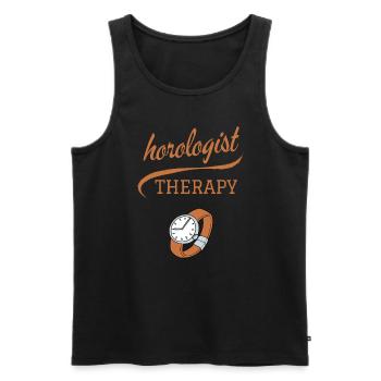 UHRMACHER THERAPIE UHRENSAMMLER - Männer Premium Bio Tank Top - Schwarz - Vorne - Michal (187cm)