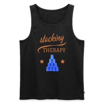 CUP STACKING SPORT STACKING THERAPY - Men's Premium Organic Tank Top - black - Front - Michal (187cm)