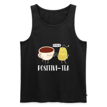 Go For It Positivi-tea Tea Drinking Tea Brewing Cu - Männer Premium Bio Tank Top - Schwarz - Vorne - AI Model Male 178 light (178cm)