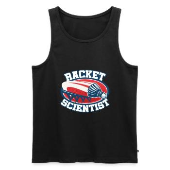 Racket Scientist Badminton Player Shuttlecock Spor - Männer Premium Bio Tank Top - Schwarz - Vorne - Michal (187cm)
