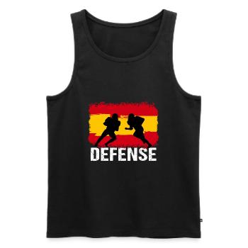 American Football Spanien Defense - Männer Premium Bio Tank Top - Schwarz - Vorne - AI Model Male 178 light (178cm)