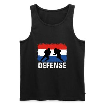 American Football Niederlande Defense - Männer Premium Bio Tank Top - Schwarz - Vorne - AI Model Male 178 light (178cm)