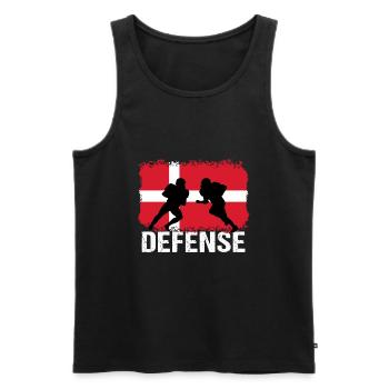American Football Dänemark Defense - Männer Premium Bio Tank Top - Schwarz - Vorne - AI Model Male 178 light (178cm)