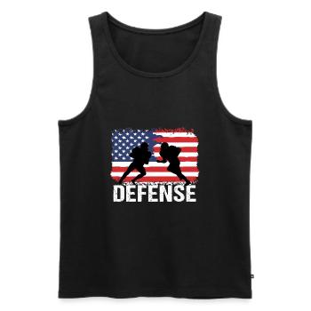 American Football USA Defense - Männer Premium Bio Tank Top - Schwarz - Vorne - AI Model Male 178 light (178cm)