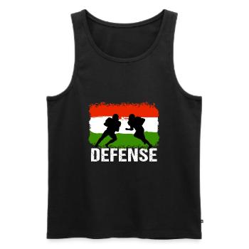 American Football Ungarn Defense - Männer Premium Bio Tank Top - Schwarz - Vorne - AI Model Male 178 light (178cm)