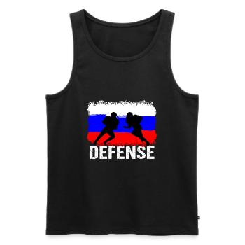 American Football Russland Defense - Männer Premium Bio Tank Top - Schwarz - Vorne - AI Model Male 178 light (178cm)
