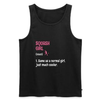 Squash Girl Squash Tennis Player Raquetball Sports - Men's Premium Organic Tank Top - black - Front - AI Model Male 178 light (178cm)