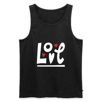 Liebe - Männer Premium Bio Tank Top - Schwarz - Vorne - Michal (187cm)