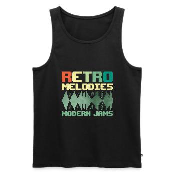 Chiptune Music Lover Groove to the Bleeps and Bloo - Men's Premium Organic Tank Top - black - Front - AI Model Male 178 light (178cm)