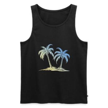 Île Palm - Débardeur bio Premium Homme - noir - Devant - Michal (187cm)