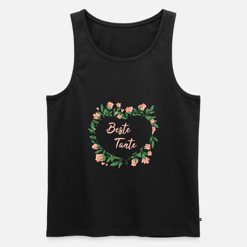 Beste Tante Neffe Nichte - Männer Premium Bio Tank Top - Schwarz