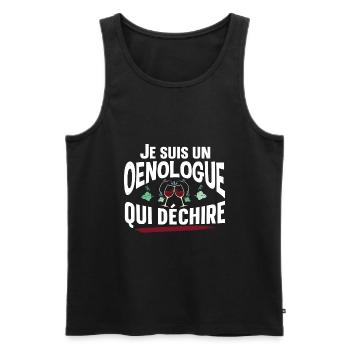 Œnologue œnologie Viticulteur Vin Alcool Cadeau - Débardeur bio Premium Homme - noir - Devant - AI Model Male 178 light (178cm)
