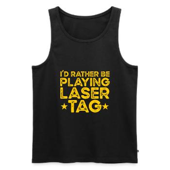 I'd Rather Be Playing Laser Tag Lasergame Lasertag - Männer Premium Bio Tank Top - Schwarz - Vorne - AI Model Male 178 light (178cm)