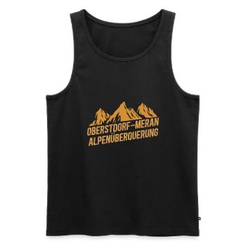 Crossing the Alps Oberstdorf Merano E5 long-distance hiking trail - Men's Premium Organic Tank Top - black - Front - AI Model Male 178 light (178cm)