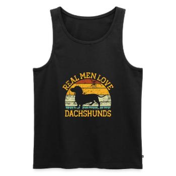 Echte Männer lieben Dackel Hundeliebhaber Hundebesitzer Wiene - Männer Premium Bio Tank Top - Schwarz - Vorne - AI Model Male 178 light (178cm)